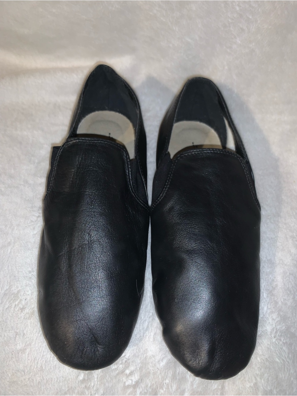 BCG Dance Black Leather Jazz Shoes Slip-On Women’s 8.5 Estimated